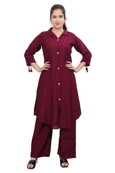 KOBLI Ethnic Co Ord Set | Casual Wear Pant Top Set | Fancy Co-Ord Set | Full Pair Set | Women Kurta Sets Kurtis | Women Kurta Pant Set | Coord Sets for Women | Top Pant Set