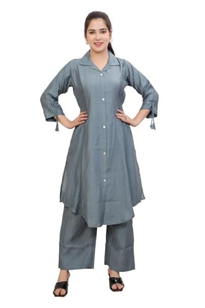 KOBLI Ethnic Co Ord Set | Casual Wear Pant Top Set | Fancy Co-Ord Set | Full Pair Set | Women Kurta Sets Kurtis | Women Kurta Pant Set | Coord Sets for Women | Top Pant Set